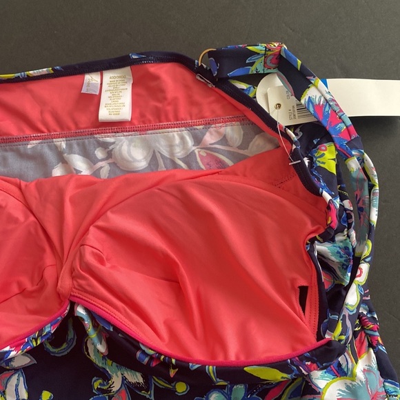 New Anne Cole Standard Twist Front Underwire Cup Sized Tankini Swim Top 40D/38DD - Picture 9 of 11